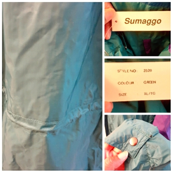 💎NEW Rare Vintage Unisex Sumaggo Turquoise Windbreaker Jacket - Picture 5 of 9